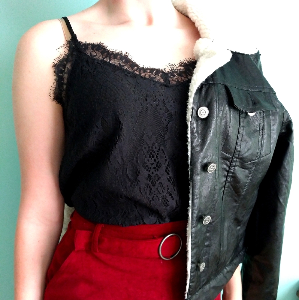 Lace spaghetti strap